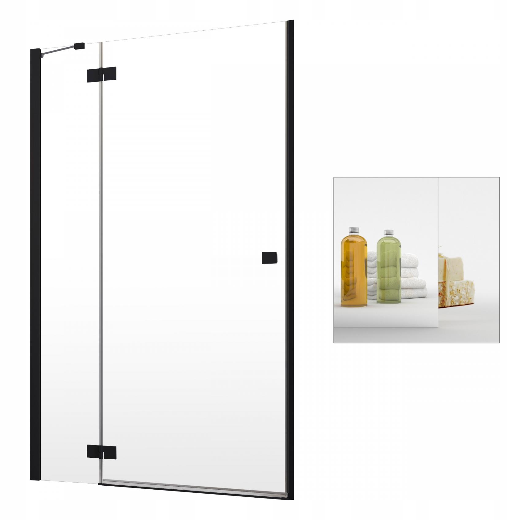 Sprchové dvere - Zrkadlo RADAWAY Essenza Black DWJ 120 L