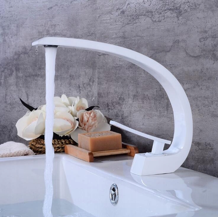 Vaňová batéria - [Biele] Umývadlové batérie - moderný faucet