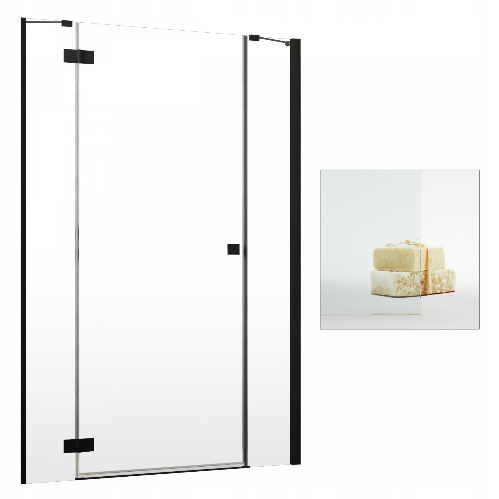 Sprchové dvere - RADAWAY Essenza Black DWJS 110 L priehľadné dvere