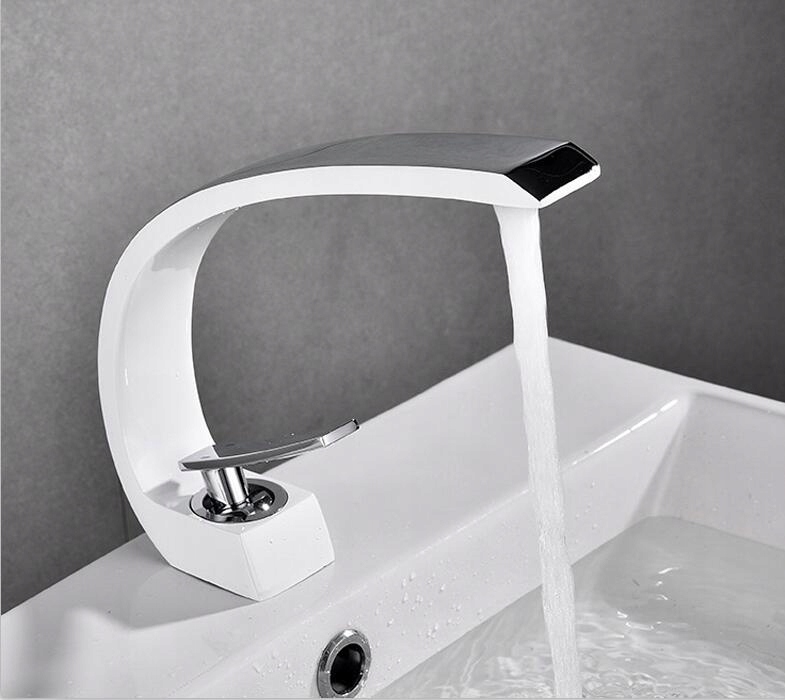 Vaňová batéria - [White with Chrome] Moderné umývadlové batérie