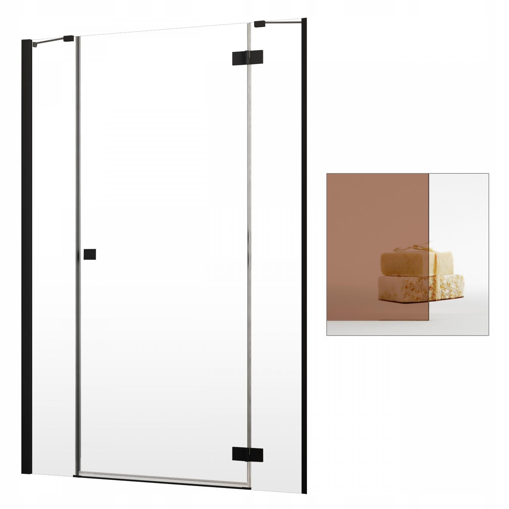 Sprchové dvere - RADAWAY Essenza Black DWJS 140 P hnedé dvere