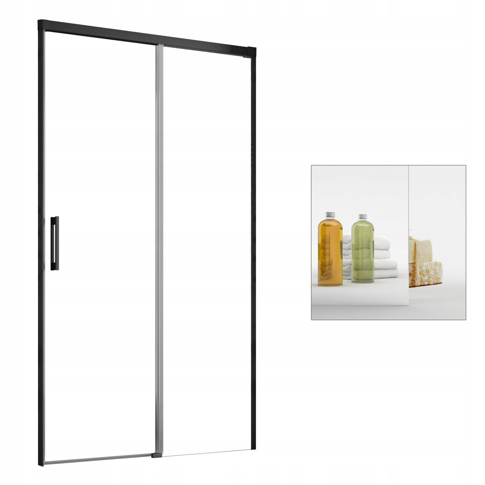 Sprchové dvere - Zrkadlo RADAWAY Idea Black DWJ 110 P