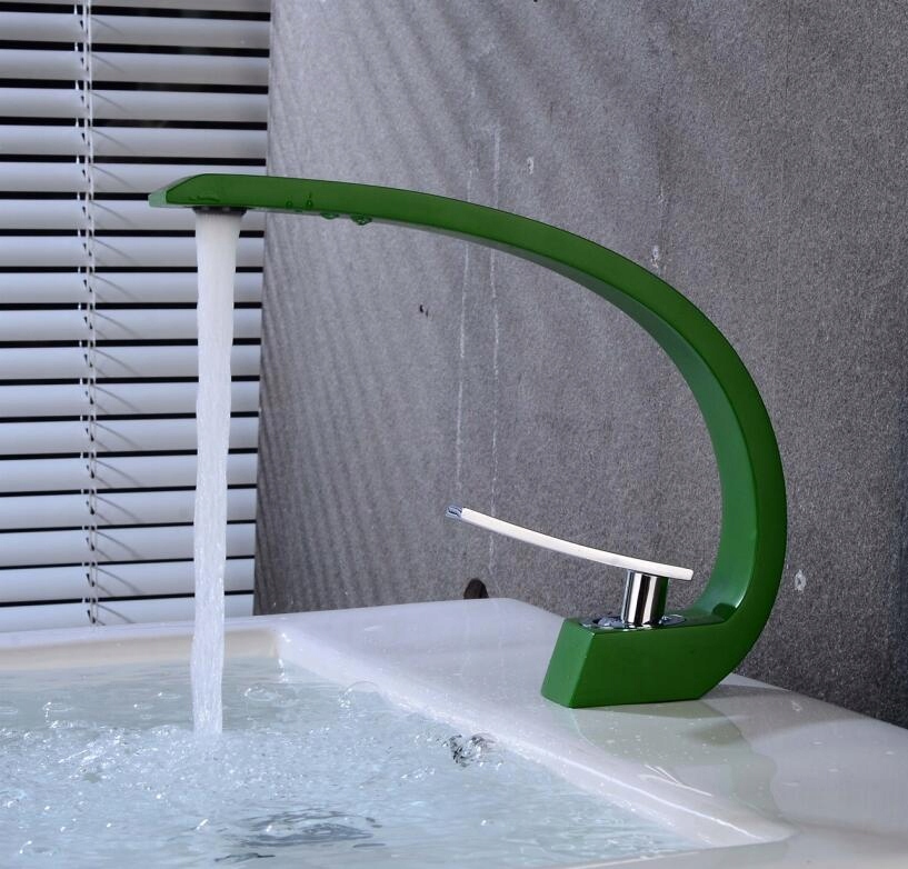Vaňová batéria - [Zelená] Umývadlové faucety moderný faucet