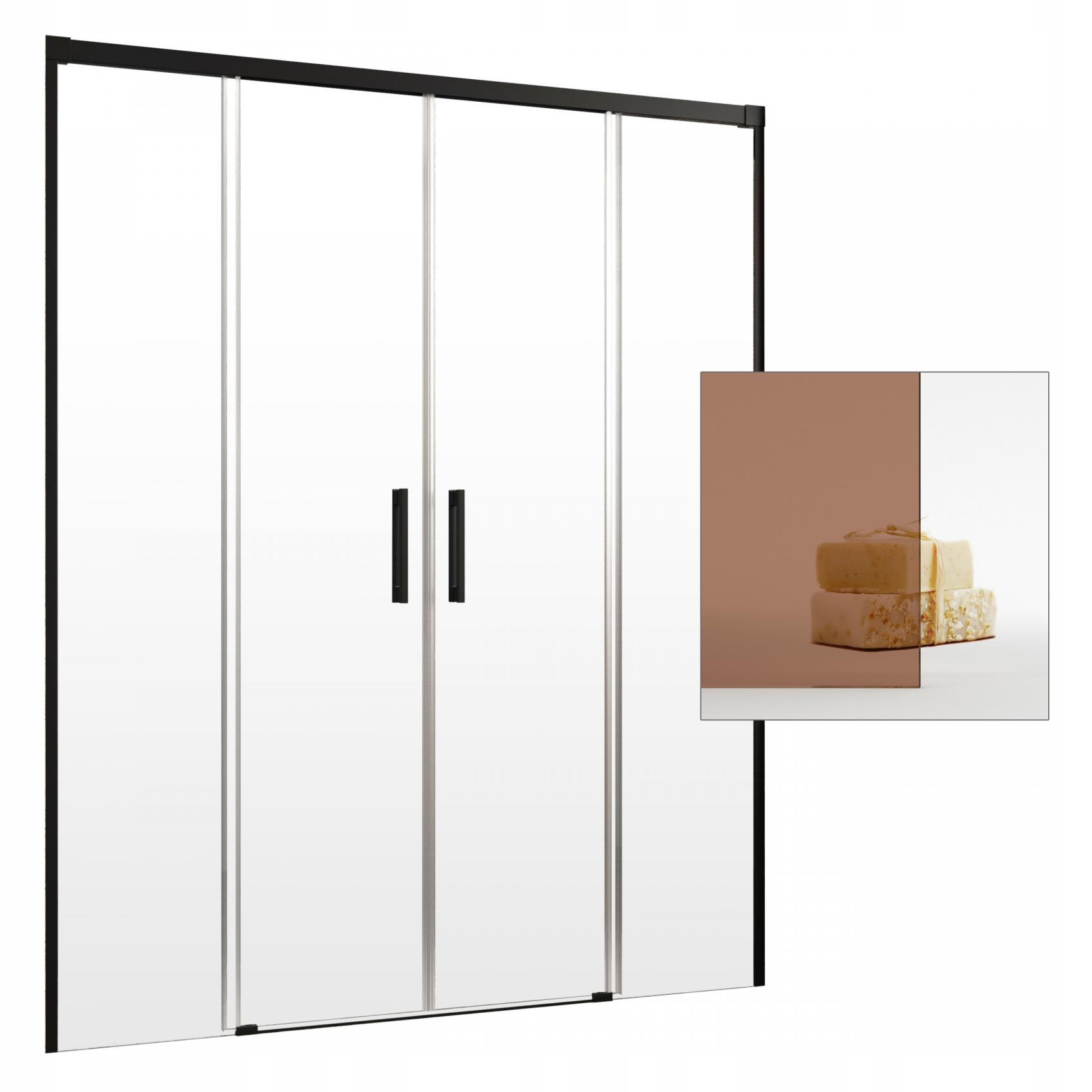 Sprchové dvere - RADAWAY Idea Black zapustené dvere DWD 140 hnedé