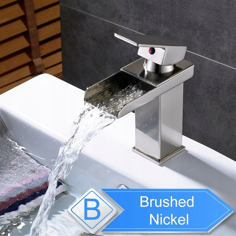 Vaňová batéria - [Brushed Nickel Qk] Umývadlový kohútik s