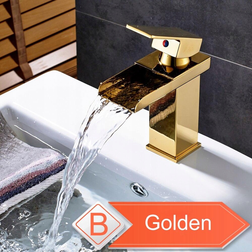 Vaňová batéria - [Golden Qk] Umývadlový kohútik s teplou a