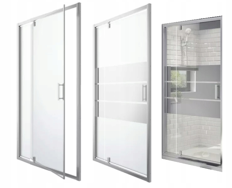 Sprchové dvere - Výklopné sprchové dvere 120 cm - vzor pruhov 8 mm