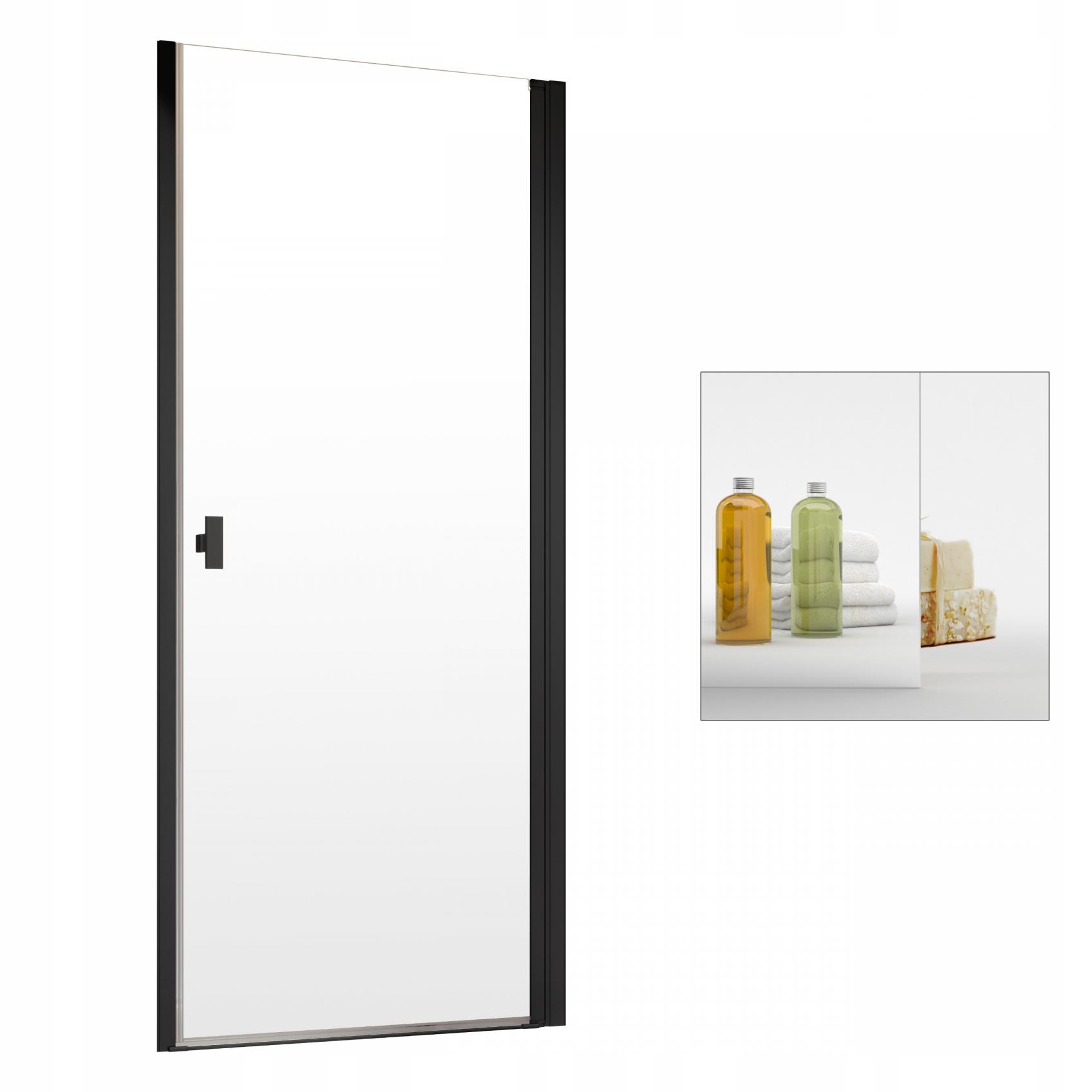 Sprchové dvere - Zrkadlové sprchové dvere RADAWAY Nes Black DWJ 90 P