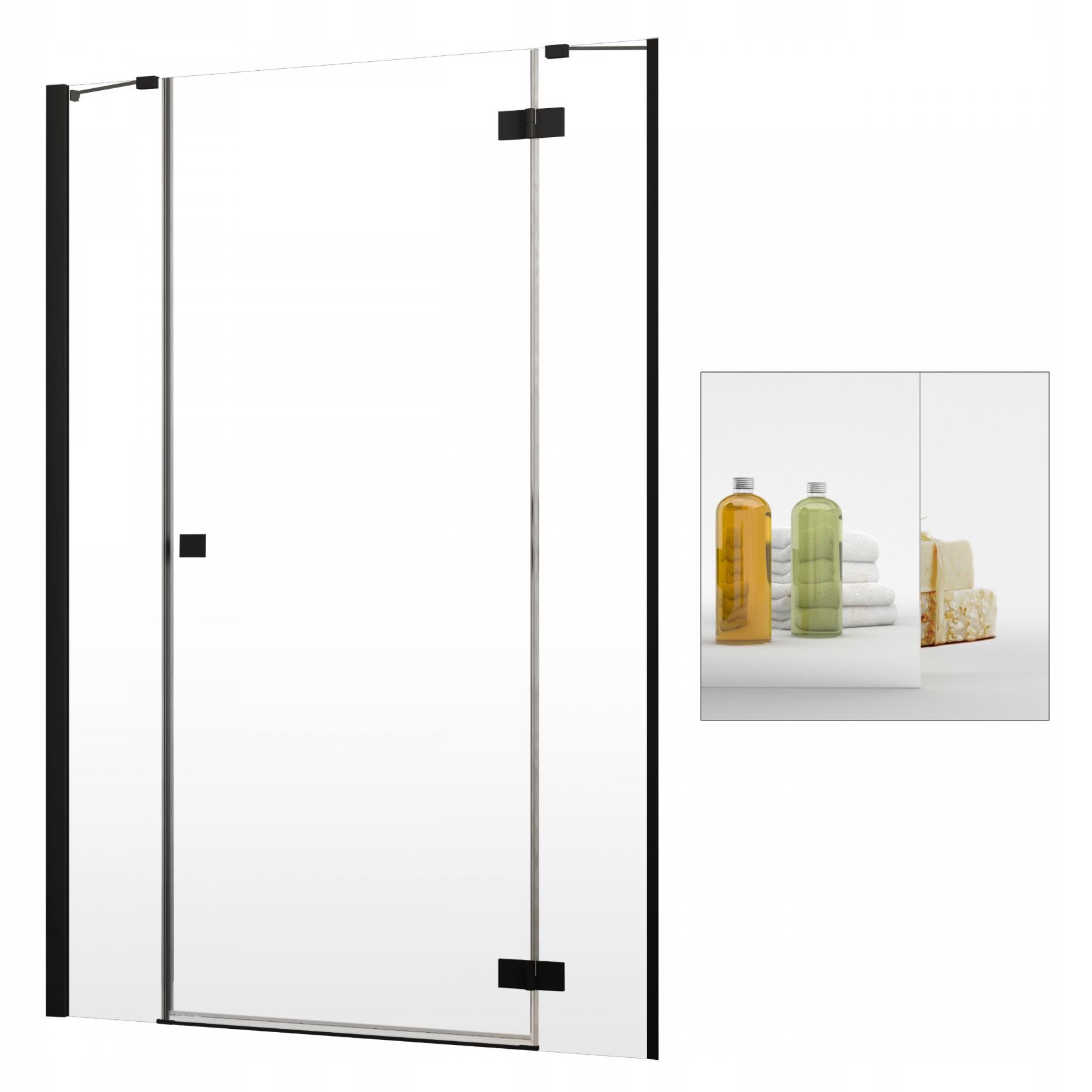 Sprchové dvere - Zrkadlo RADAWAY Essenza Black DWJS 120 P