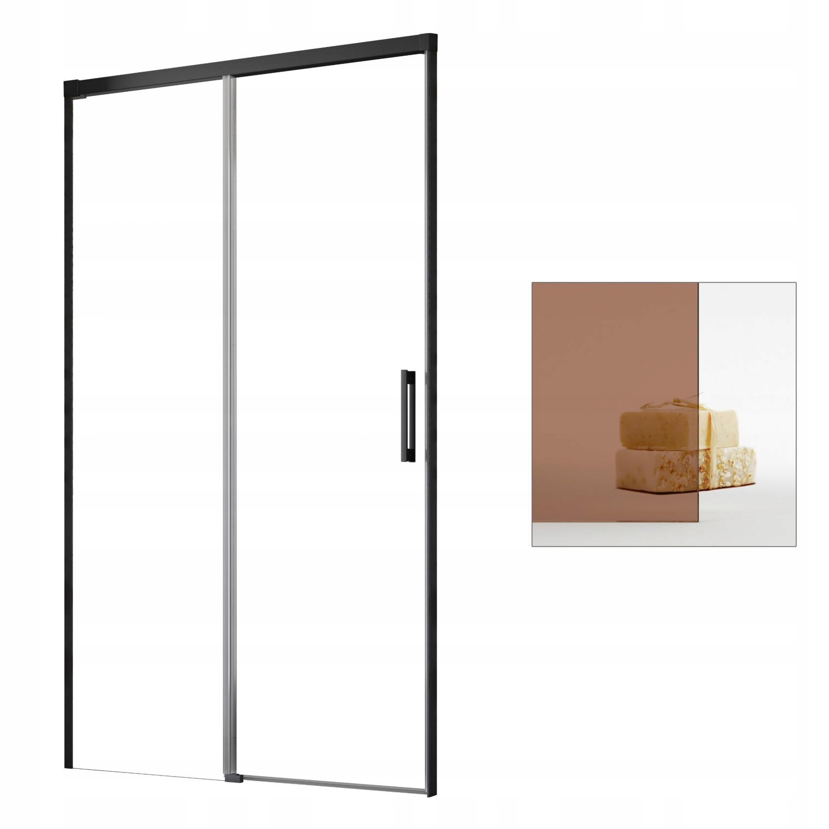 Sprchové dvere - RADAWAY Idea Black zapustné dvere DWJ 100 L hnedé