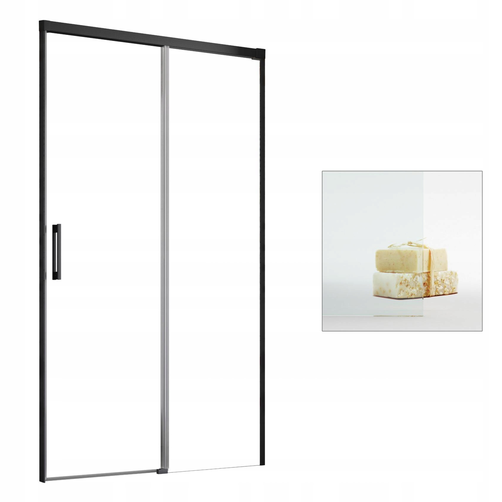 Sprchové dvere - RADAWAY Idea Black DWJ 130 P zapustené dvere čisté
