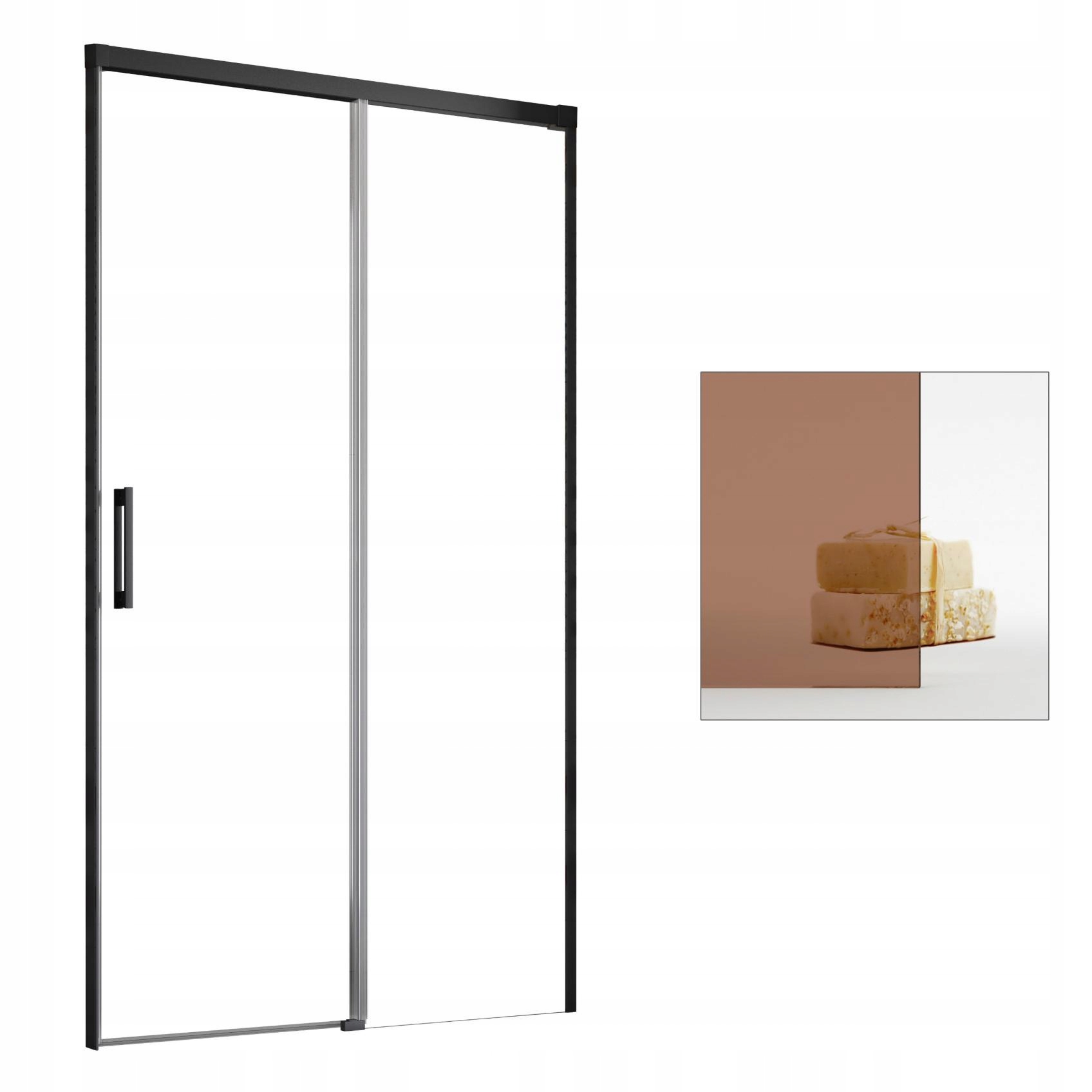 Sprchové dvere - RADAWAY Idea Black DWJ 130 P hnedé zapustené dvere