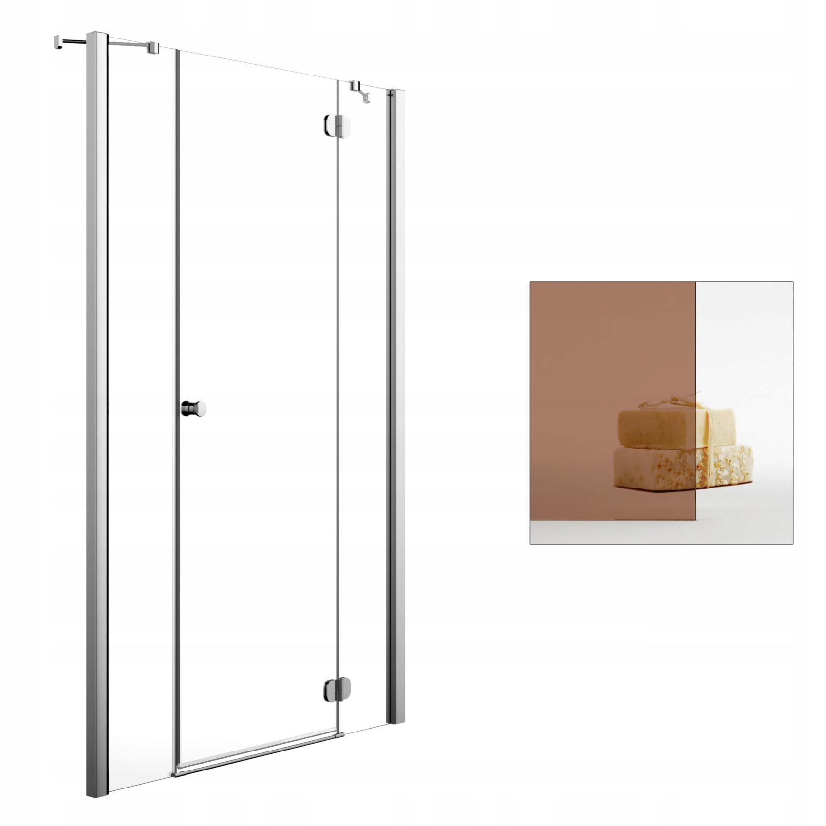 Sprchové dvere - RADAWAY Torrenta DWJS 140 P bronzové sprchové dvere
