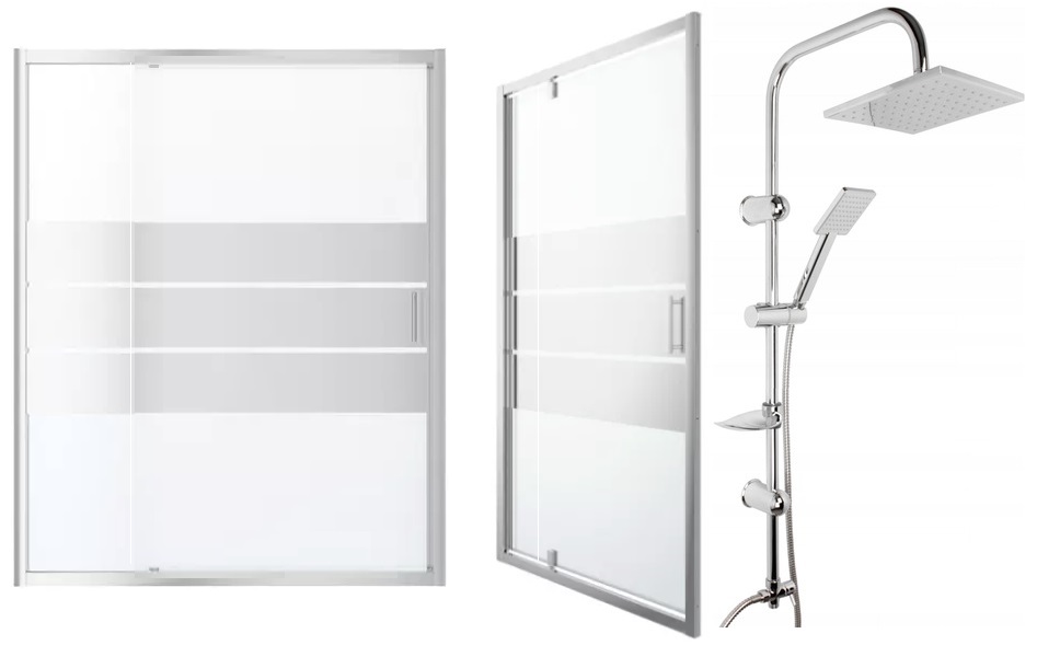 Sprchové dvere - Sprchové dvere 140 cm MOTIVE - 8mm + dažďová sprcha