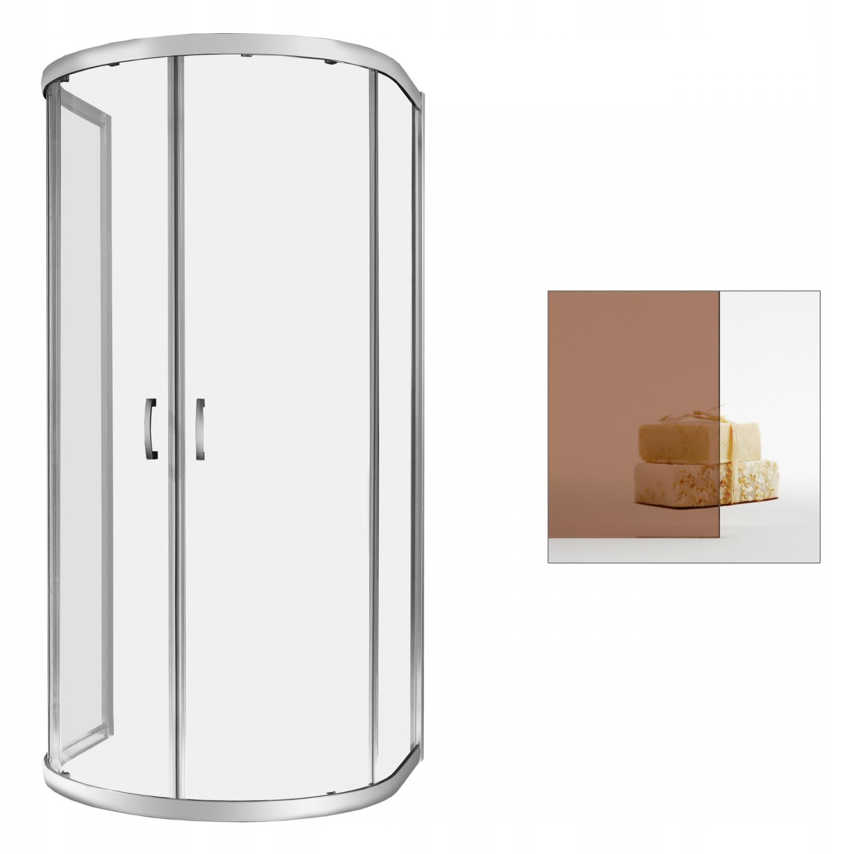 Sprchový kút - Kabína RADAWAY Premium Plus P 100 x 90, hnedé sklo