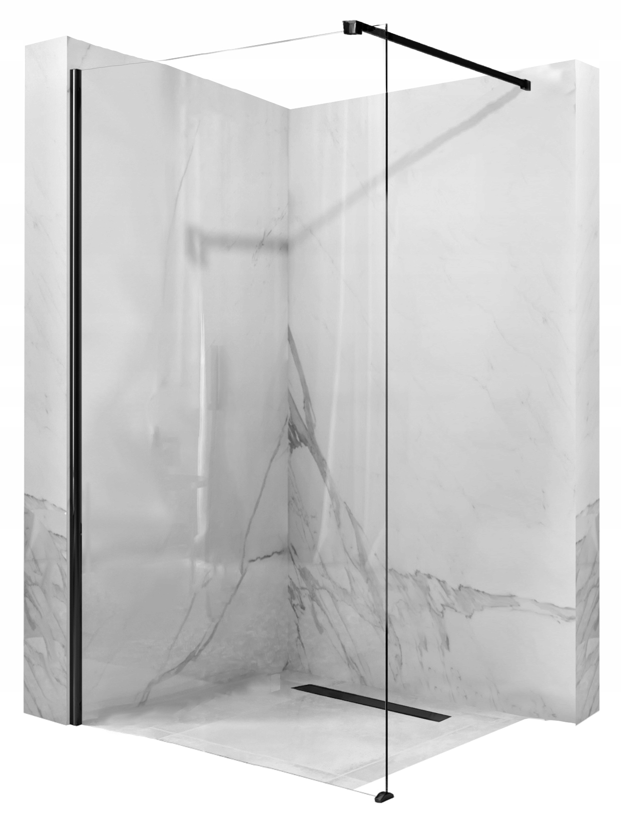Sprchový kút - Walk-In sprchová zástena AERO BLACK MAT 110 REA