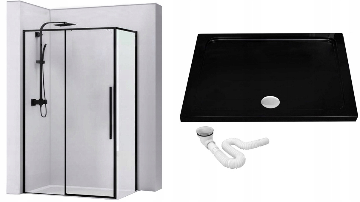 Sprchový kút - Sprchová kabína Black Rea 90x120 so sprchovou vaničkou