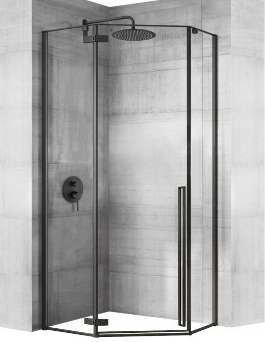 Sprchový kút - Sprchovací kút Diamond Black Mat 80x80 REA-K69
