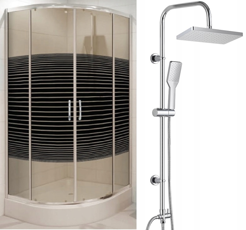 Sprchový kút - Sprchovací kút 80x80 + detský bazénik + Dažďová sprcha