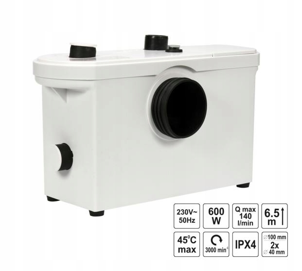 Sanitárne čerpadlo - WAVE WC ČERPADLO 600 W S DRVIČKOU