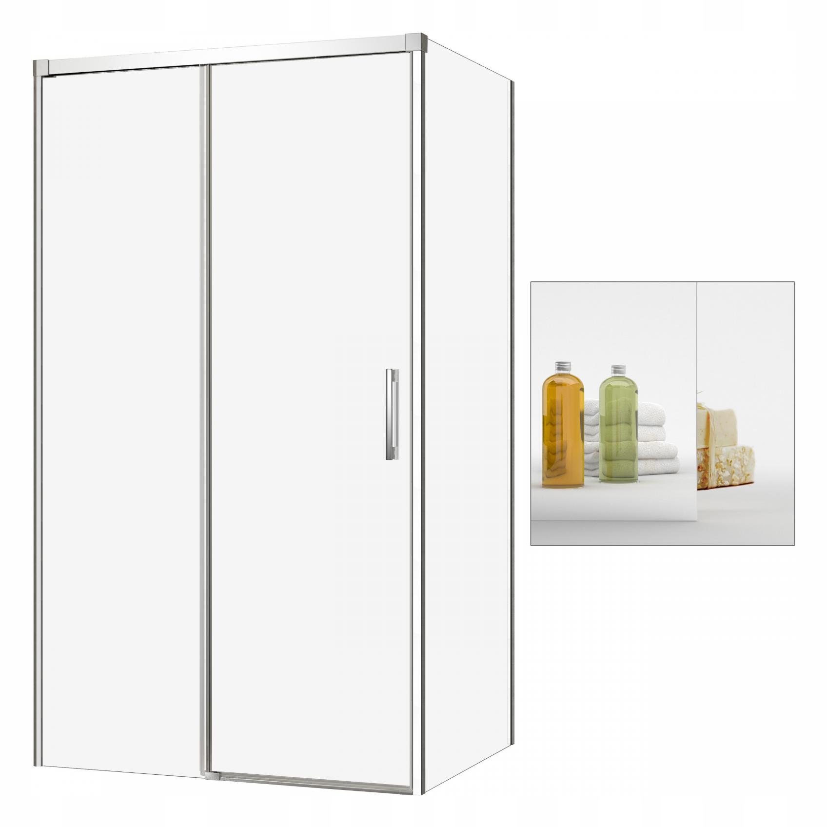 Sprchový kút - Sprchový kút 140x110 L Sklenené zrkadlo Idea KDJ
