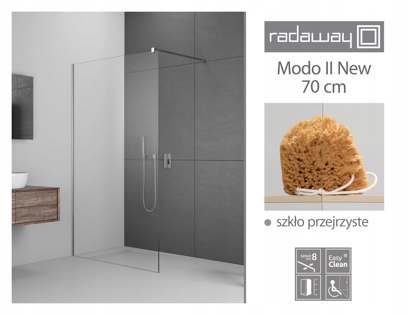 Sprchový kút - Walk-in kabína RADAWAY Modo New II 60 transparentná