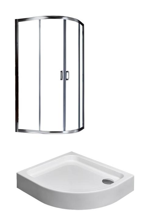 Sprchový kút - Kabína Premium Plus E 80x90 so saténovou sprchovou vaničkou