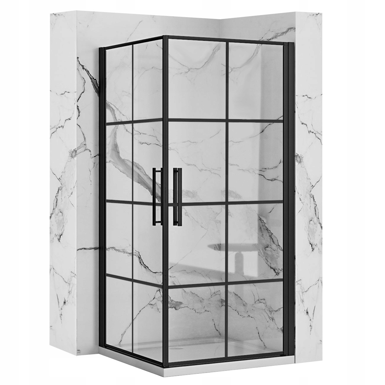 Sprchový kút - Výklopný sprchovací kút RUBIK Black Frame 90x90