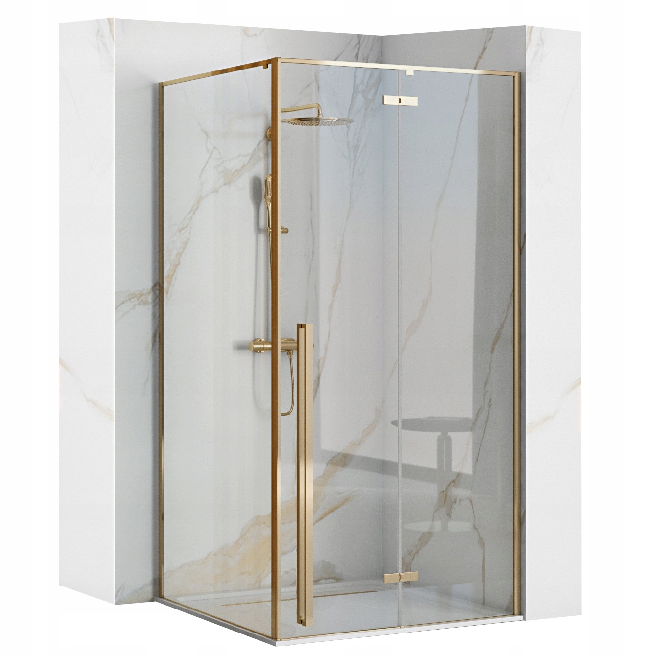Sprchový kút - Rohový sprchový kút GOLDEN FARGO rám 90x90