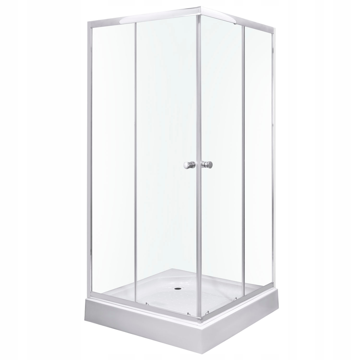 Sprchový kút - Chrómový sprchovací kút 90x90x196 so sprchovou vaničkou