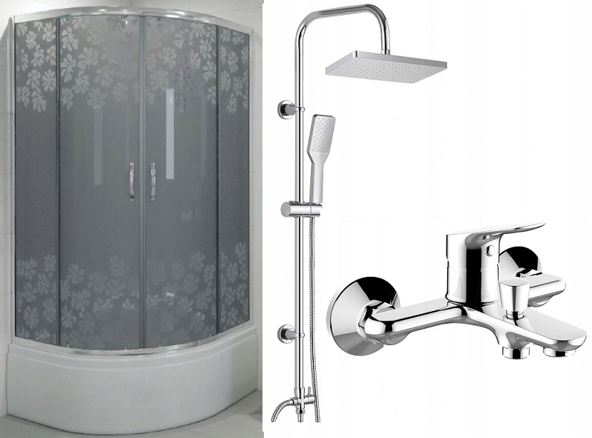 Sprchový kút - Sprchová kabína 80x80 + detský bazénik + súprava + BATÉRIA