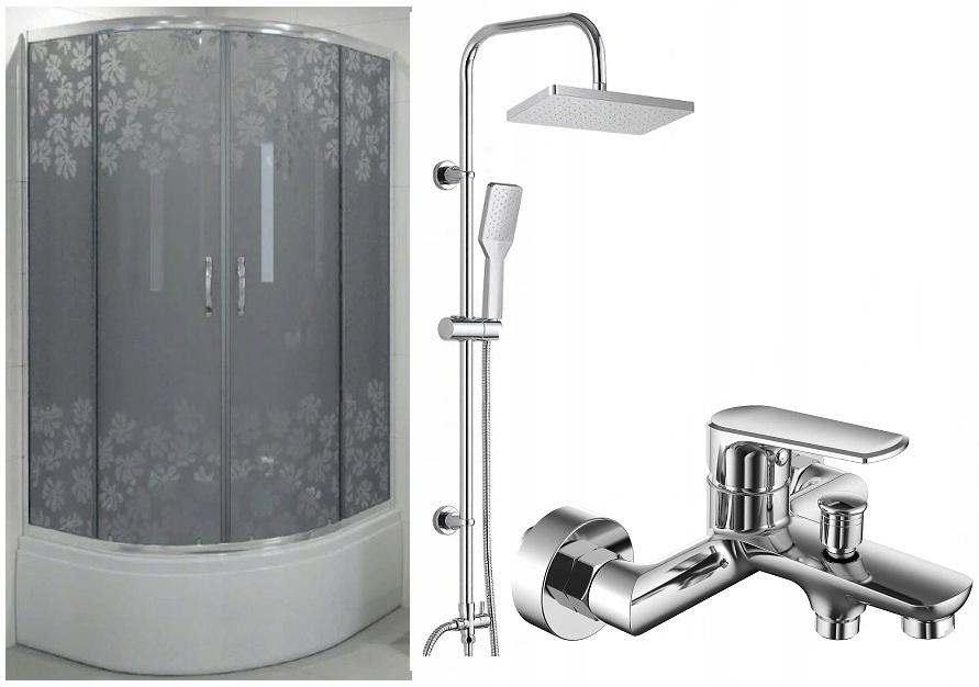 Sprchový kút - Sprchová kabína 90x90 + detský bazénik + súprava + BATÉRIA