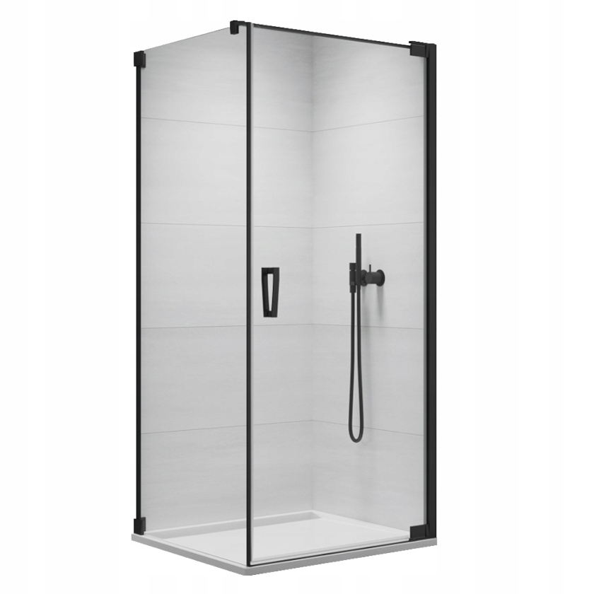 Sprchový kút - Sprchový kút CADURA 80 x70 čierne sklo