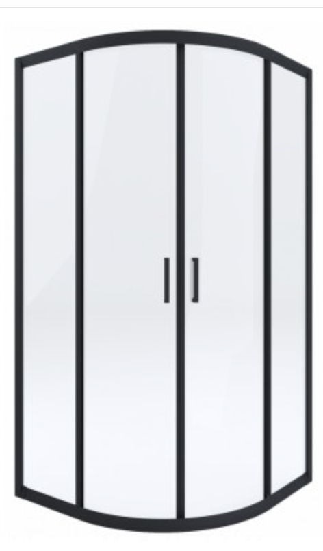 Sprchový kút - Deante KYP N51K KABÍNA FUNKIA NERO 90X90 SEMI-KRUHOVÁ