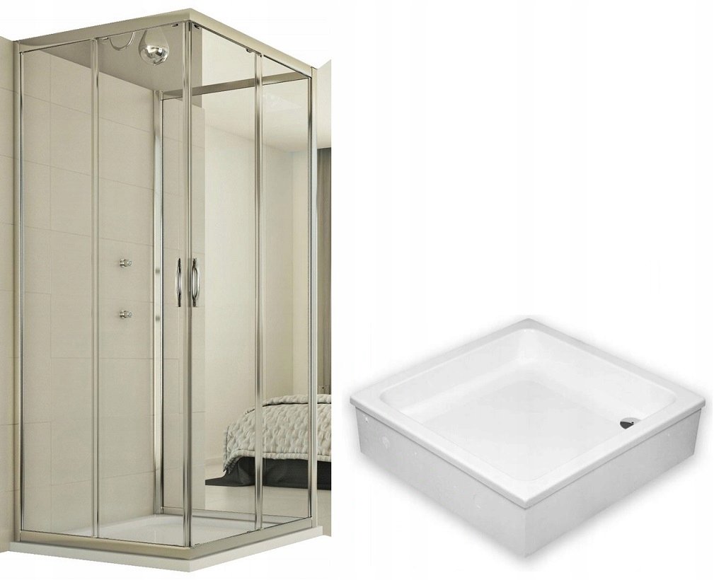 Sprchový kút - Nástenná sprchová kabína 90x90 GŁ 12 sprchová vanička