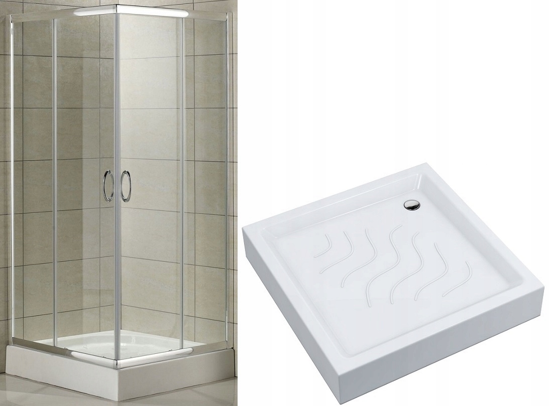 Sprchový kút - Štvorcový sprchovací kút 80x80 cm + detský bazénik