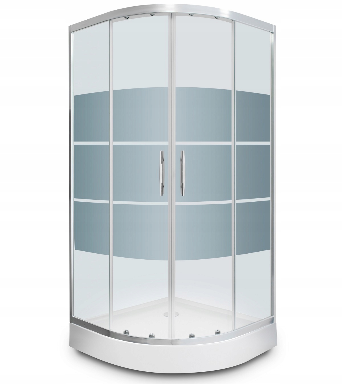 Sprchový kút - Sprchová kabína motív sklenených pruhov 90x90 + sprchová vanička