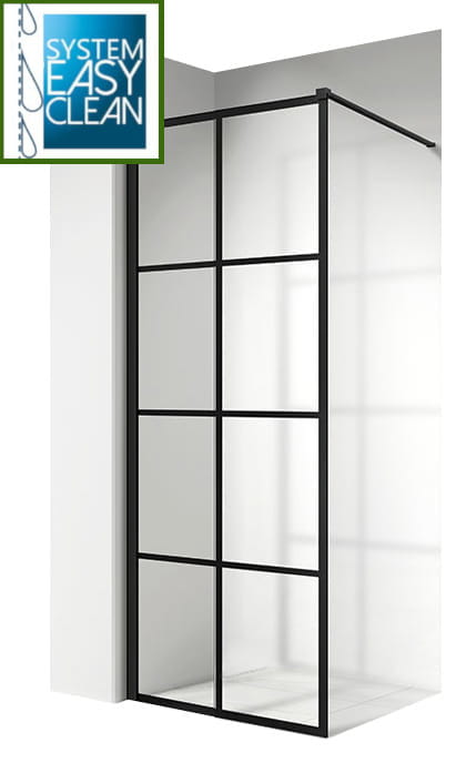 Sprchový kút - Walk-In SPRCHOVÁ STENA 60x195 cm / 6 mm ČIERNA
