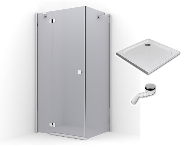 Sprchový kút - RADAWAY ALMATEA KDJ 80x80 L kabína + ZÁSOBNÍK + SIFÓN