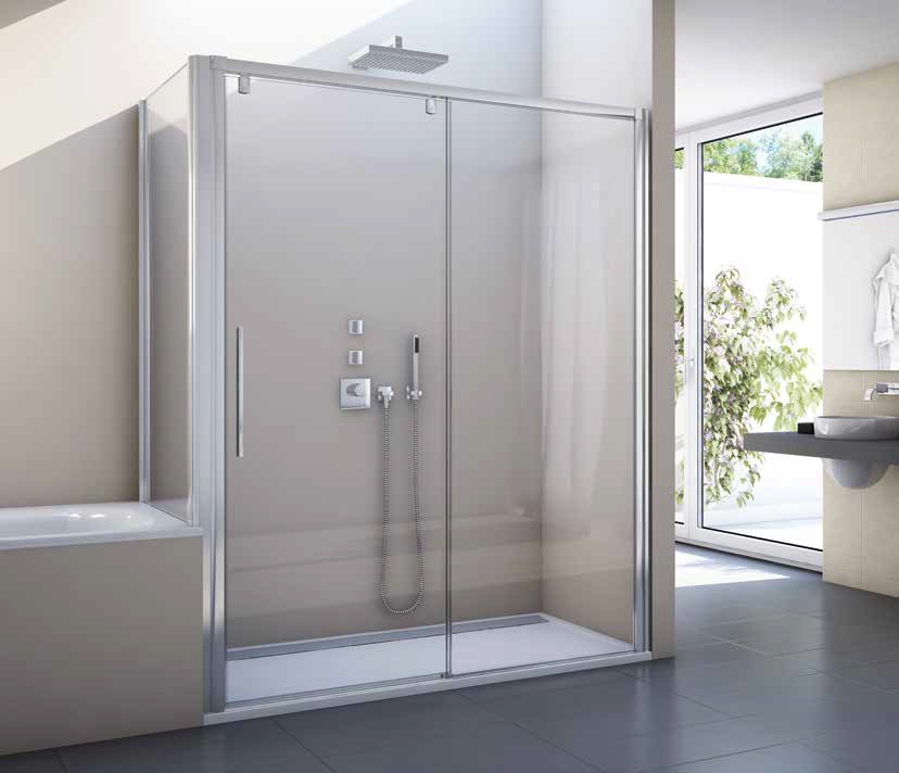 Sprchový kút - SANSWISS RONAL PUR LIGHT S DVERE + STENOVÝ PANEL