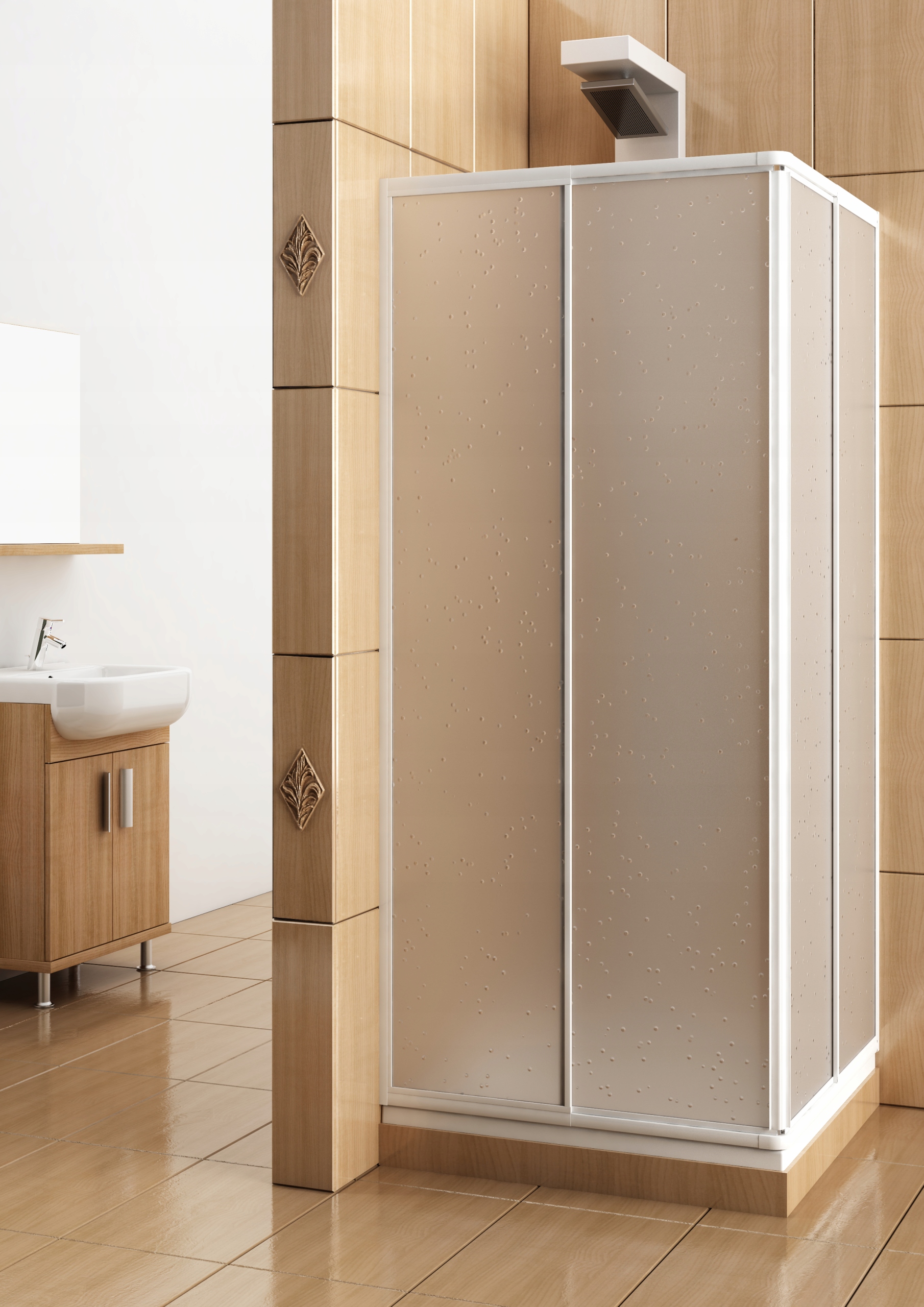 Sprchový kút - Biela obdĺžniková sprchová kabína 80 x 90 výška 180 plexisklo