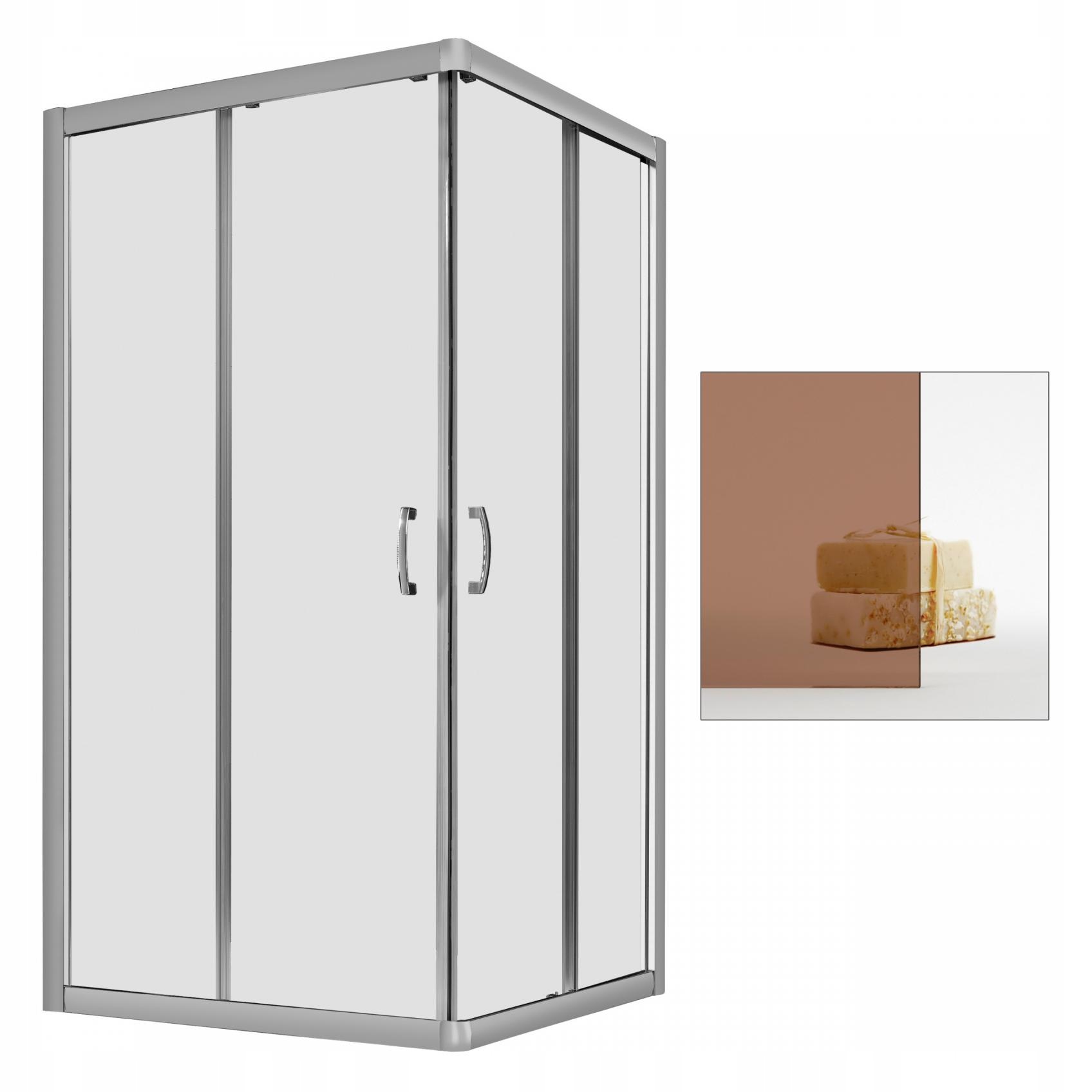 Sprchový kút - Kabína RADAWAY Premium Plus C 1700 80x80 hnedá