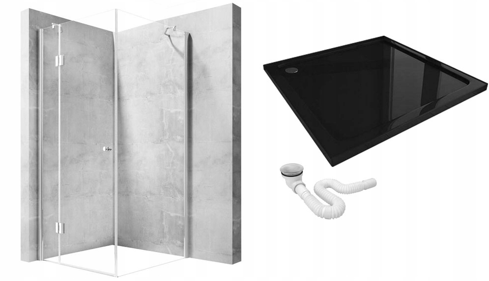 Sprchový kút - Sprchová kabína Rea Tilt so sprchovou vaničkou 90x90
