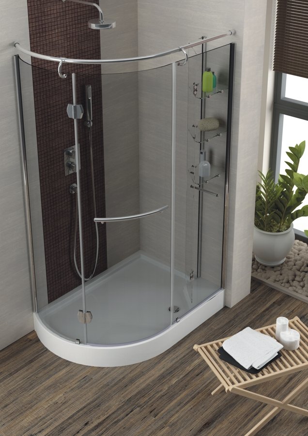 Sprchový kút - Sprchovací kút Etna 120x85 grigio Aquaform