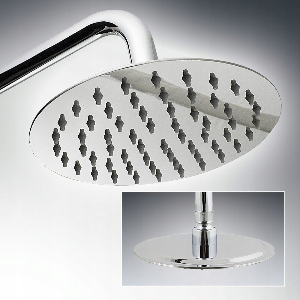 Sprchový kút - 15 cm ultratenká guľatá sprchová hlavica