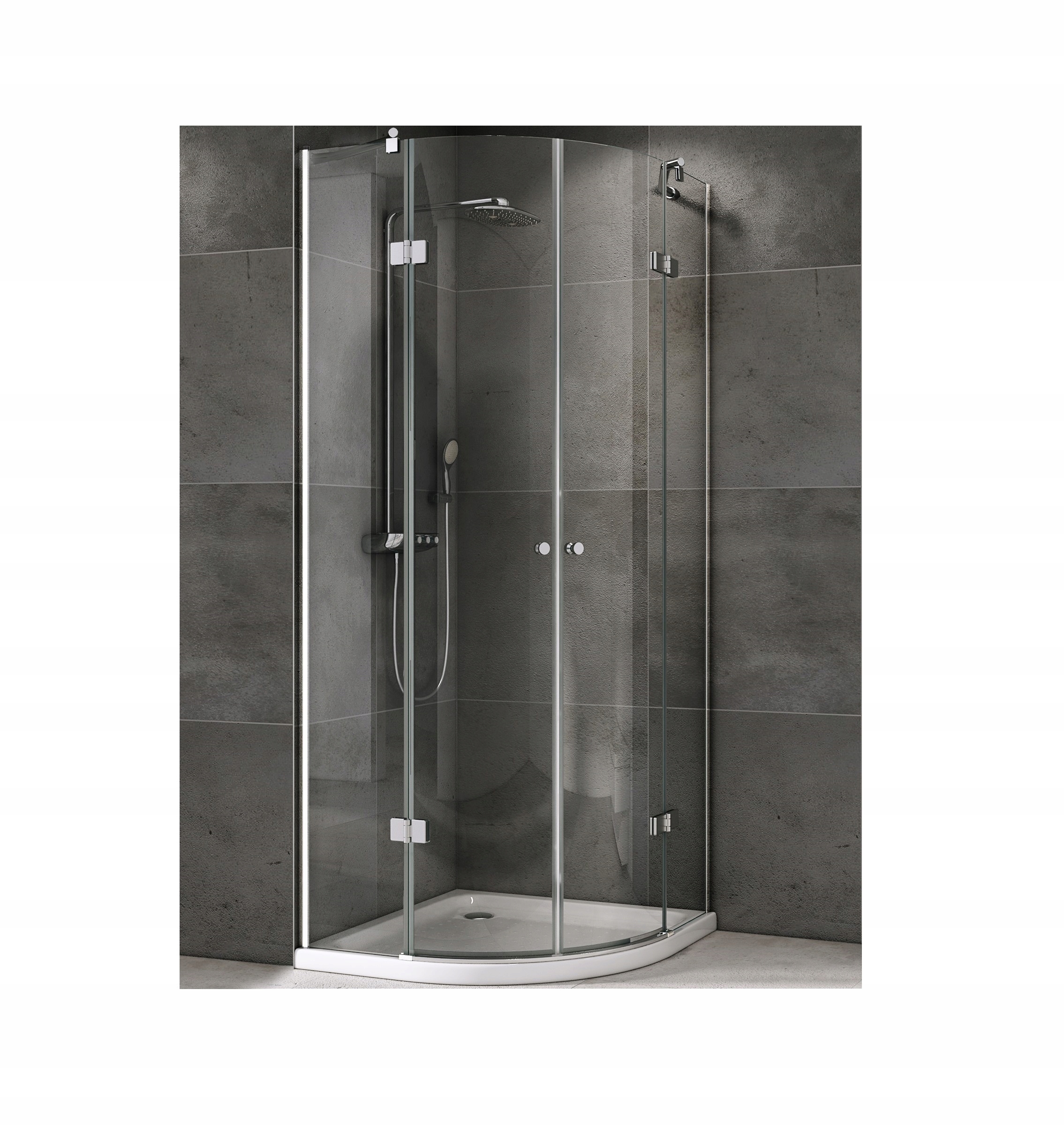 Sprchový kút - SKLÁDACIA POLOKRUHOVÁ SPRCHOVÁ KABÍNA 90x90 DS406