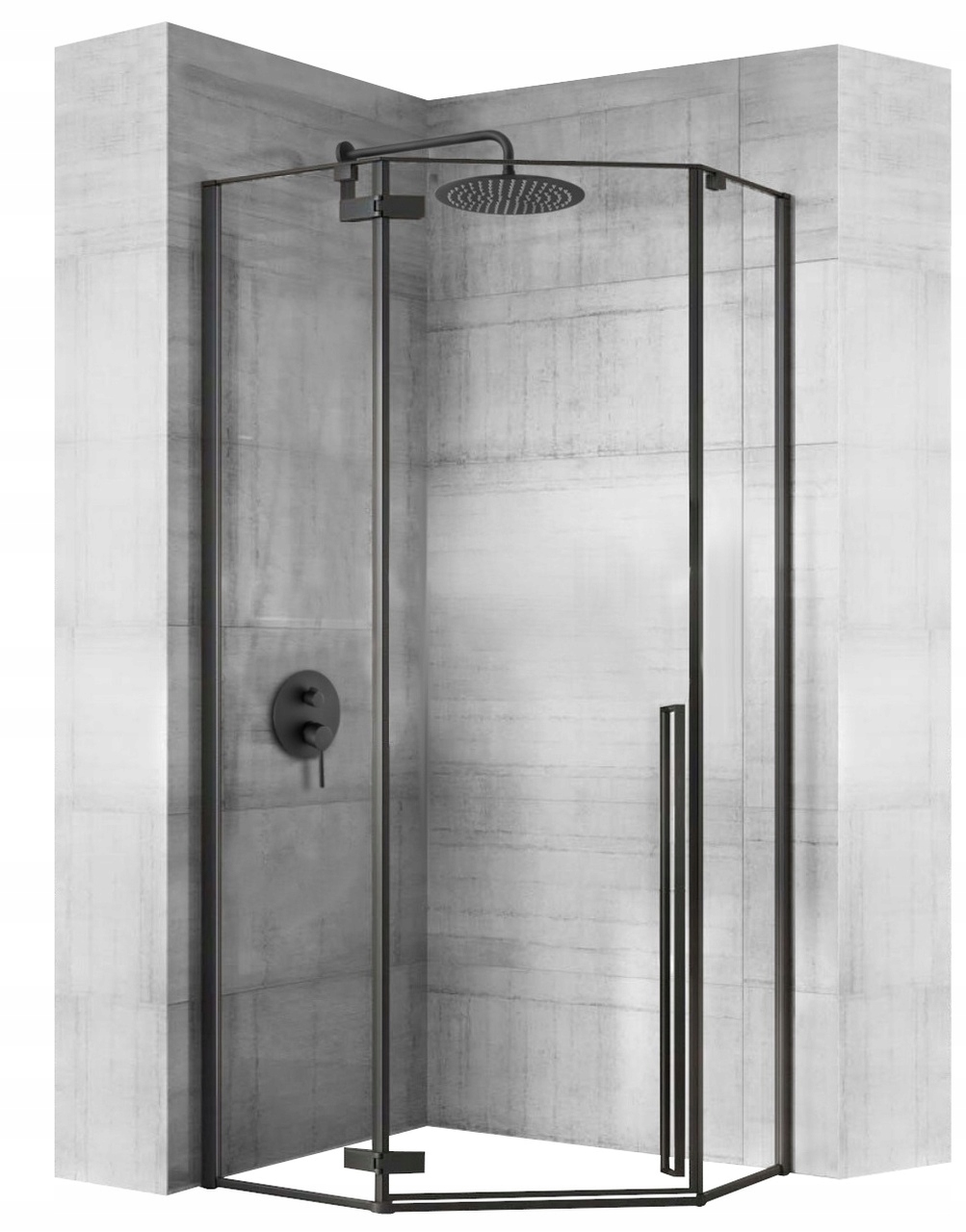 Sprchový kút - Výklopný sprchový kút BLACK DIAMOND 90x90 Rea