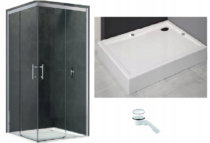 Sprchový kút - Sprchová vanička CAB 80X70 KALI AH CITY NOVELLINI