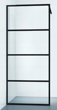 Sprchový kút - Čierne profily Kermi Walk-In Dark Edition 100 x 200
