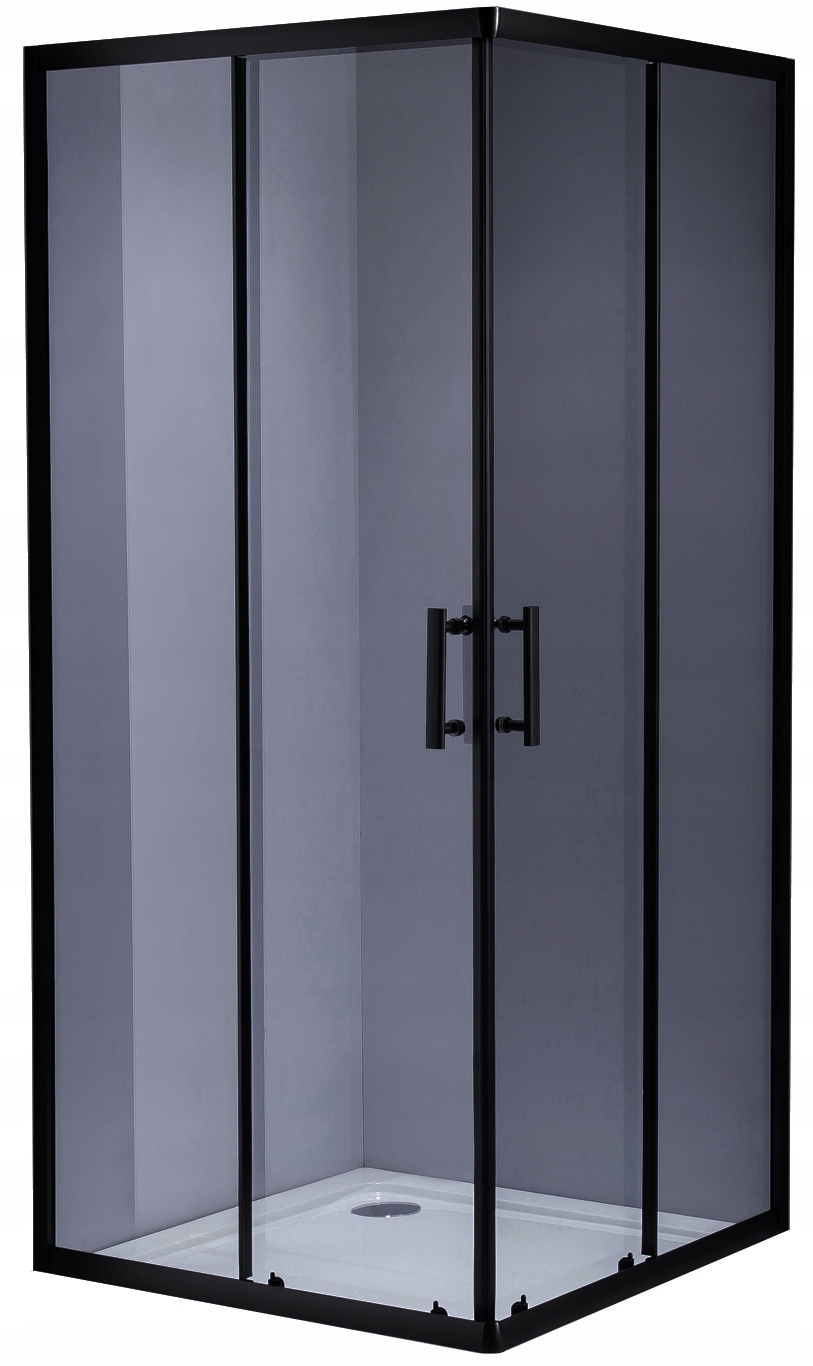 Sprchový kút - ROZŠÍRENÁ SPRCHOVÁ KABÍNA ČIERNA ALLBLACK 80x80